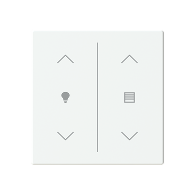Cover plate Symbol "arrows/venetian blind" and "dimmer" studio white matt - Platform 63