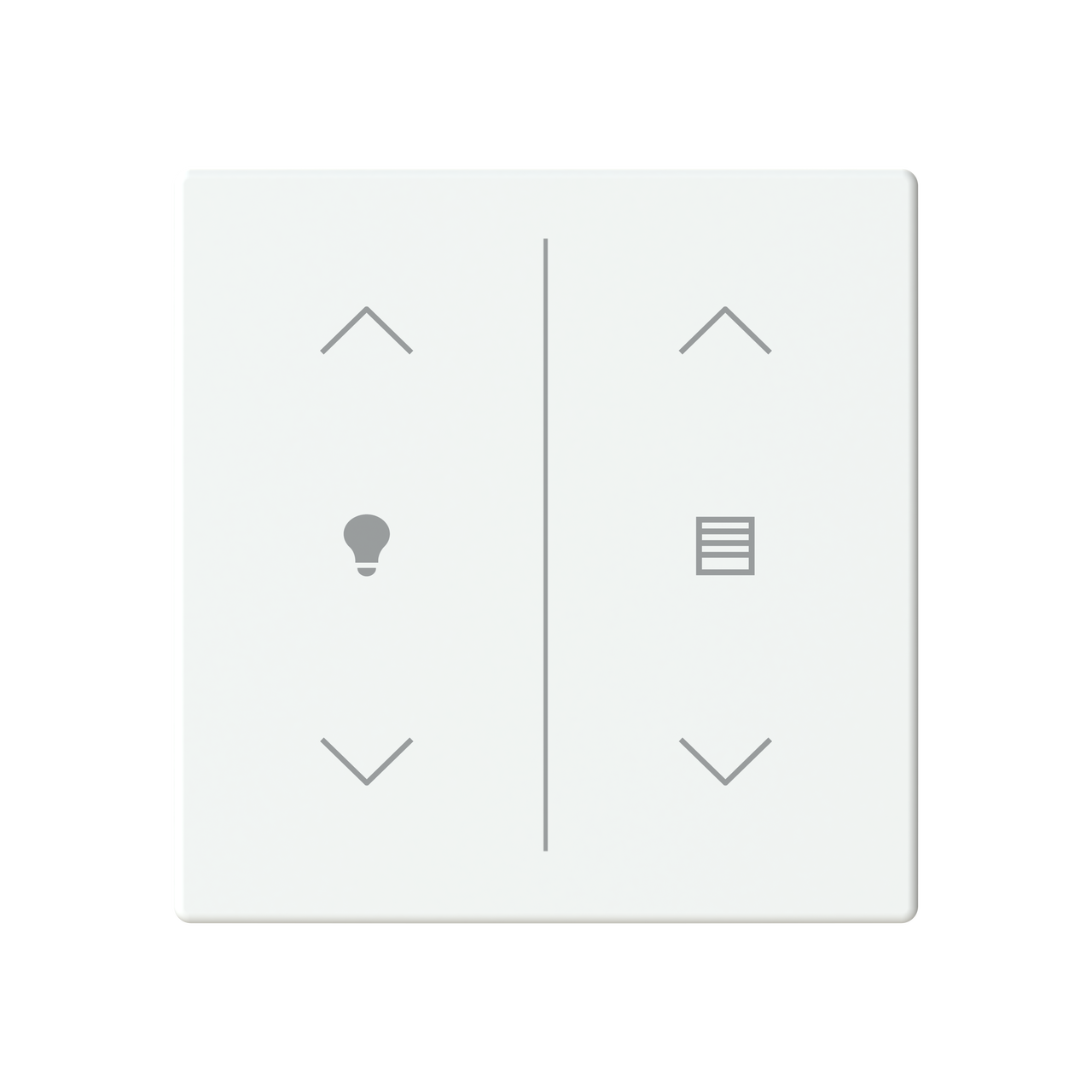 Cover plate Symbol "arrows/venetian blind" and "dimmer" studio white - Platform 63