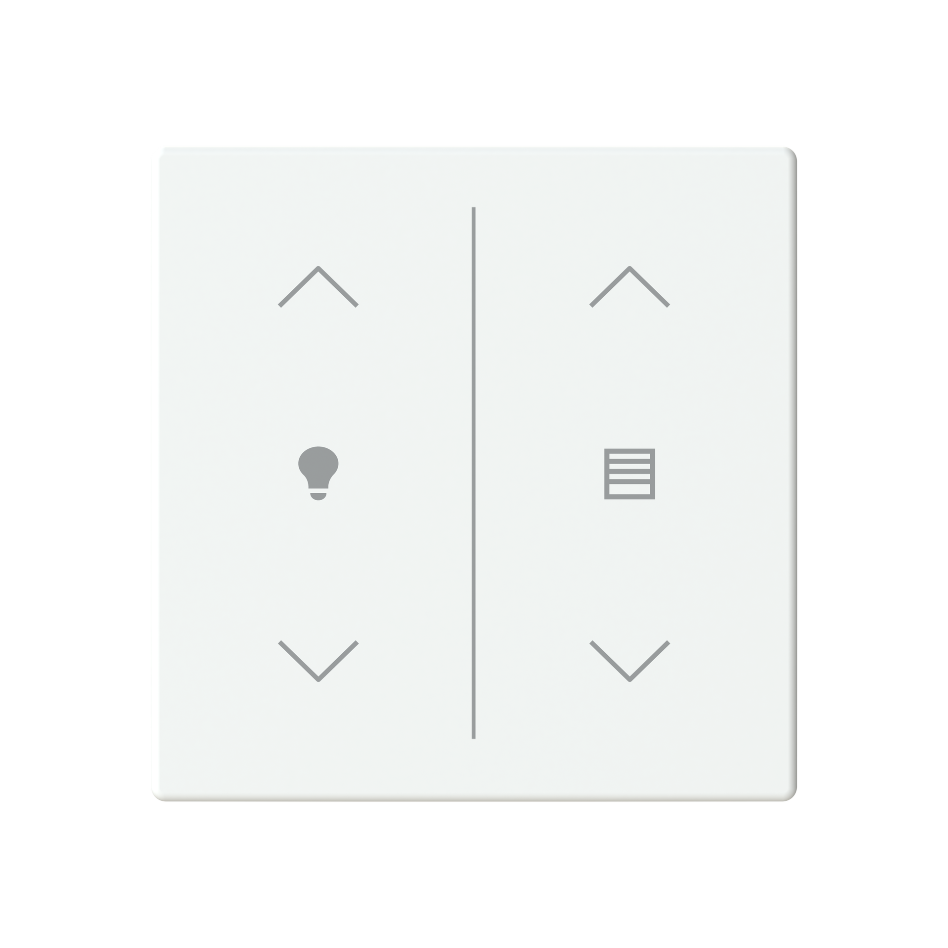 Cover plate Symbol "arrows/venetian blind" and "dimmer" studio white - Platform 63