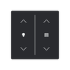 Cover plate Symbol "arrows/venetian blind" and "dimmer" black matt - Platform 63
