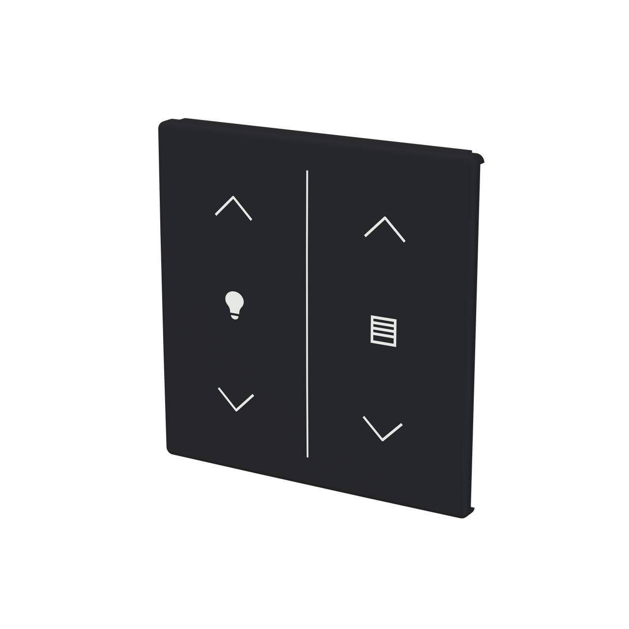 Cover plate Symbol "arrows/venetian blind" and "dimmer" black matt - Platform 63 – Immagine 3 di 3