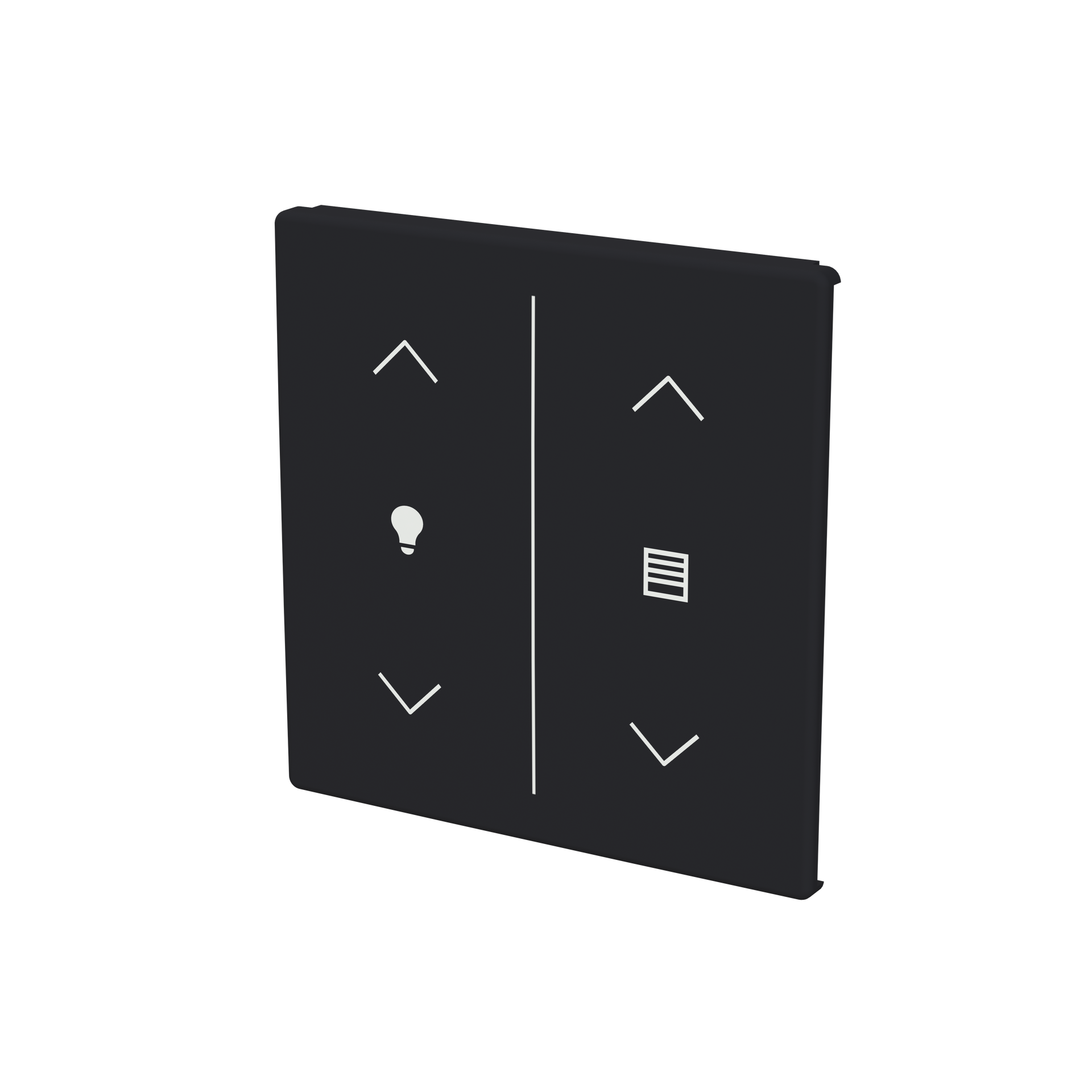 Cover plate Symbol "arrows/venetian blind" and "dimmer" black matt - Platform 63 – Immagine 3 di 3