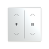 Cover plate Symbol "arrows/venetian blind" and "dimmer" stainless steel - Pure Stainless Steel