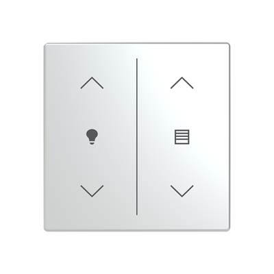 Cover plate Symbol "arrows/venetian blind" and "dimmer" stainless steel - Pure Stainless Steel