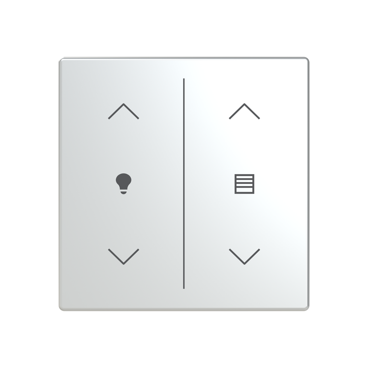 Cover plate Symbol "arrows/venetian blind" and "dimmer" stainless steel - Pure Stainless Steel – Immagine 2 di 3