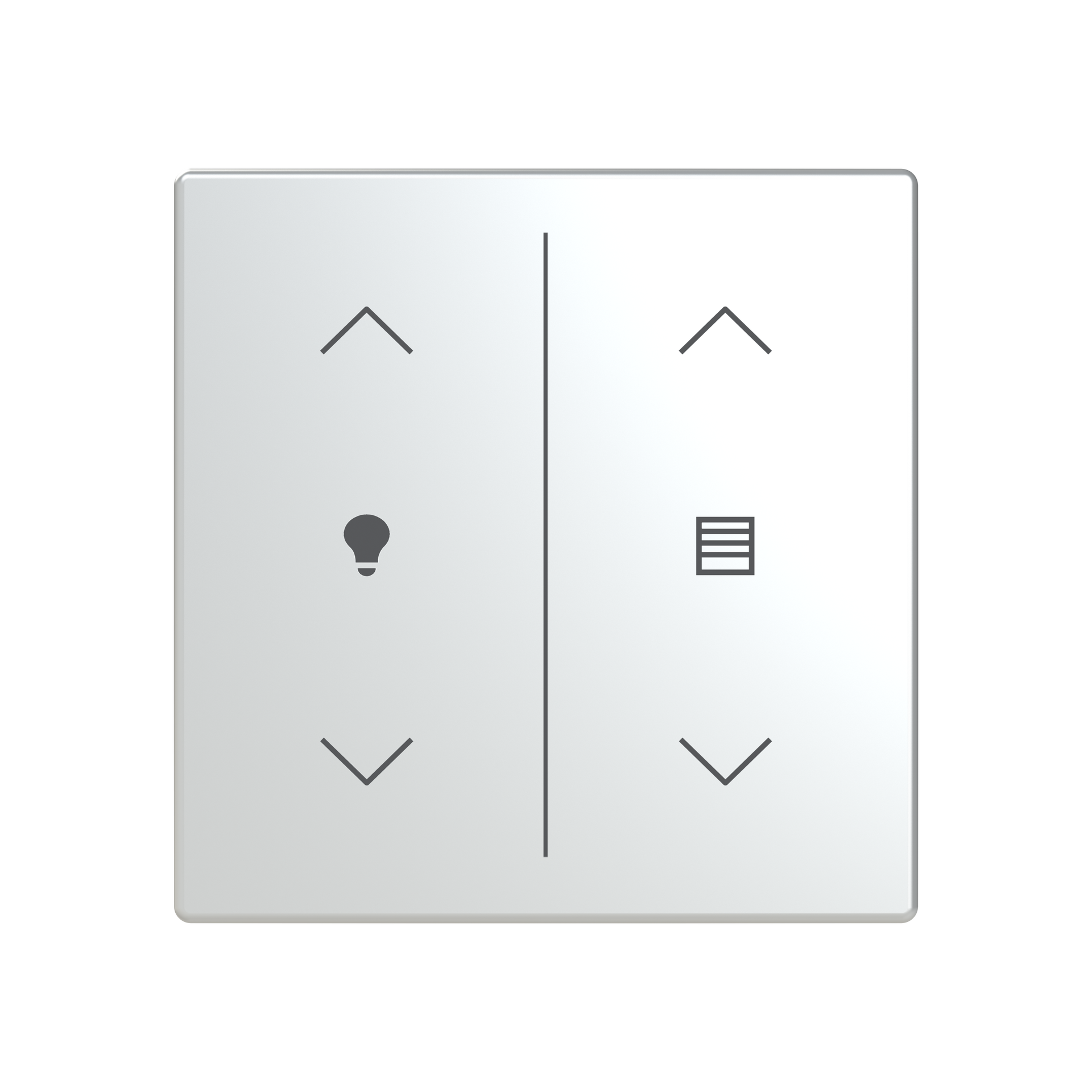 Cover plate Symbol "arrows/venetian blind" and "dimmer" stainless steel - Pure Stainless Steel – Immagine 2 di 3