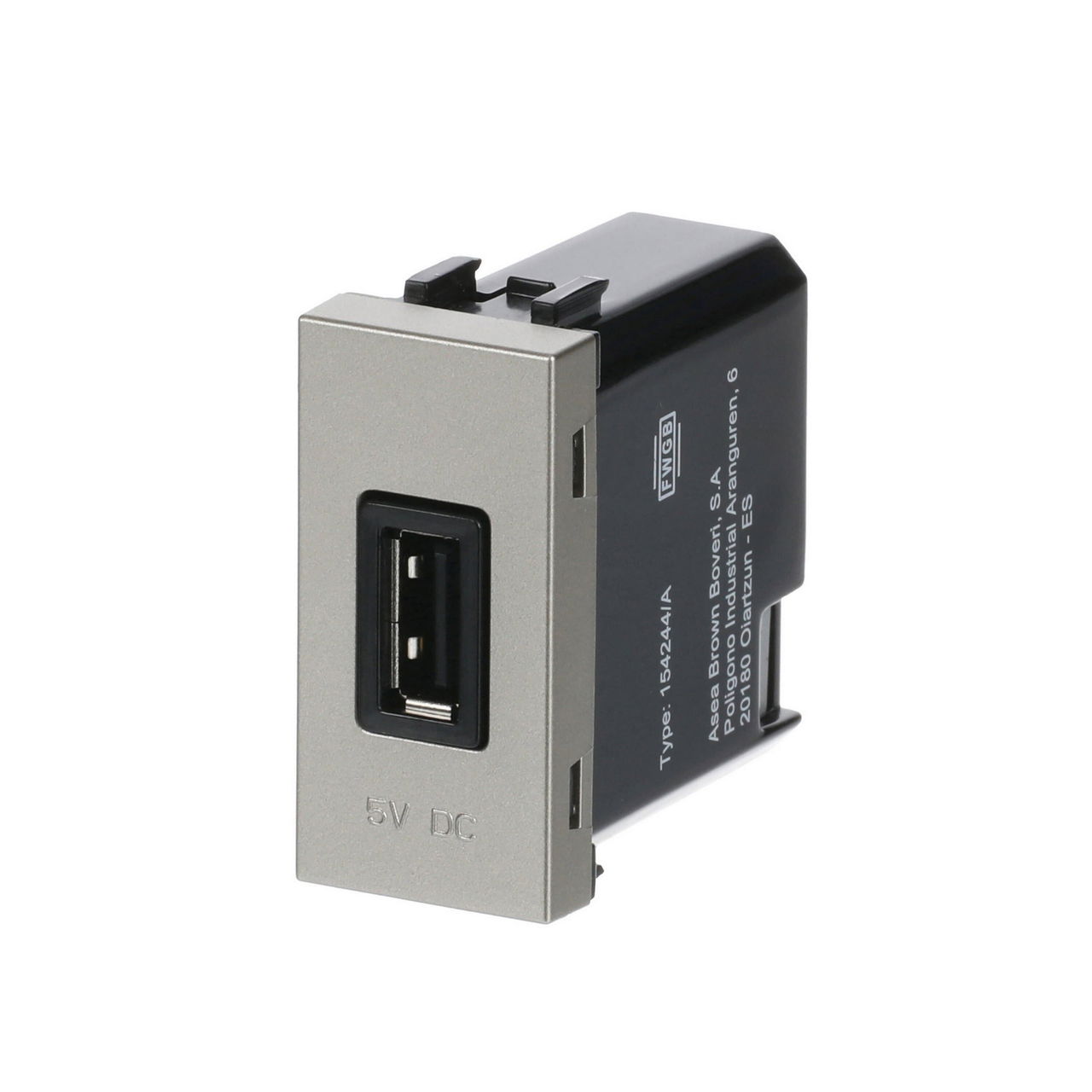 USB charger 750mA, 1-gang Breakout cable with USB A Champagne - Zenit – Immagine 3 di 3