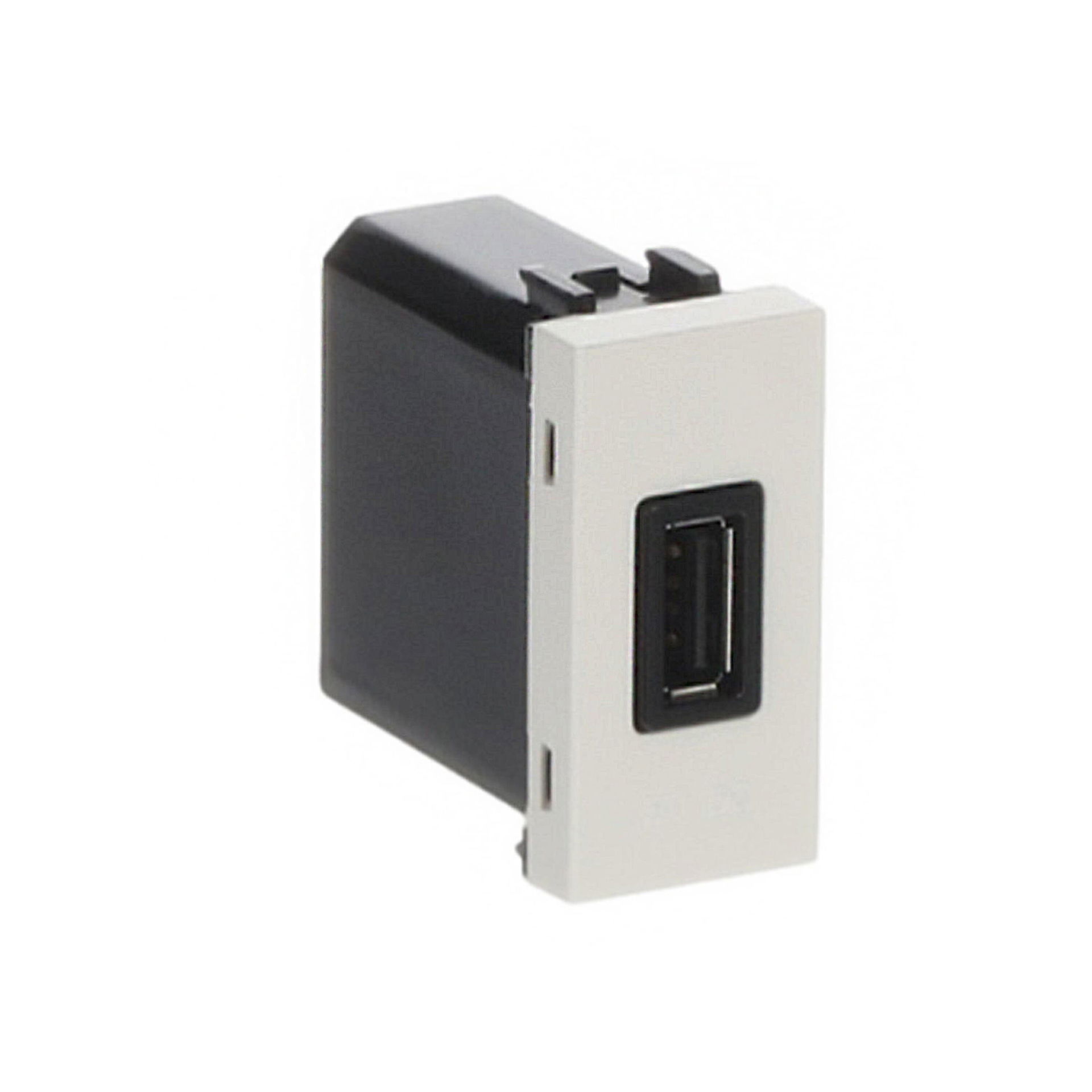 USB charger 750mA, 1-gang Breakout cable with USB A White - Zenit