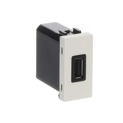 USB charger 750mA, 1-gang Breakout cable with USB A White - Zenit