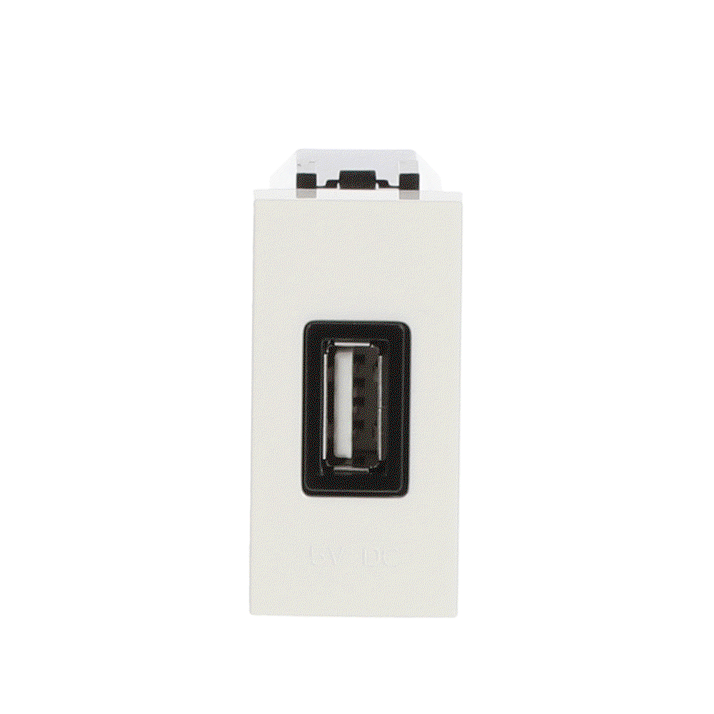 USB charger 2.000mA, 1-gang Breakout cable with USB A White - Zenit