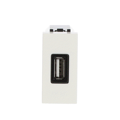 USB charger 2.000mA, 1-gang Breakout cable with USB A White - Zenit