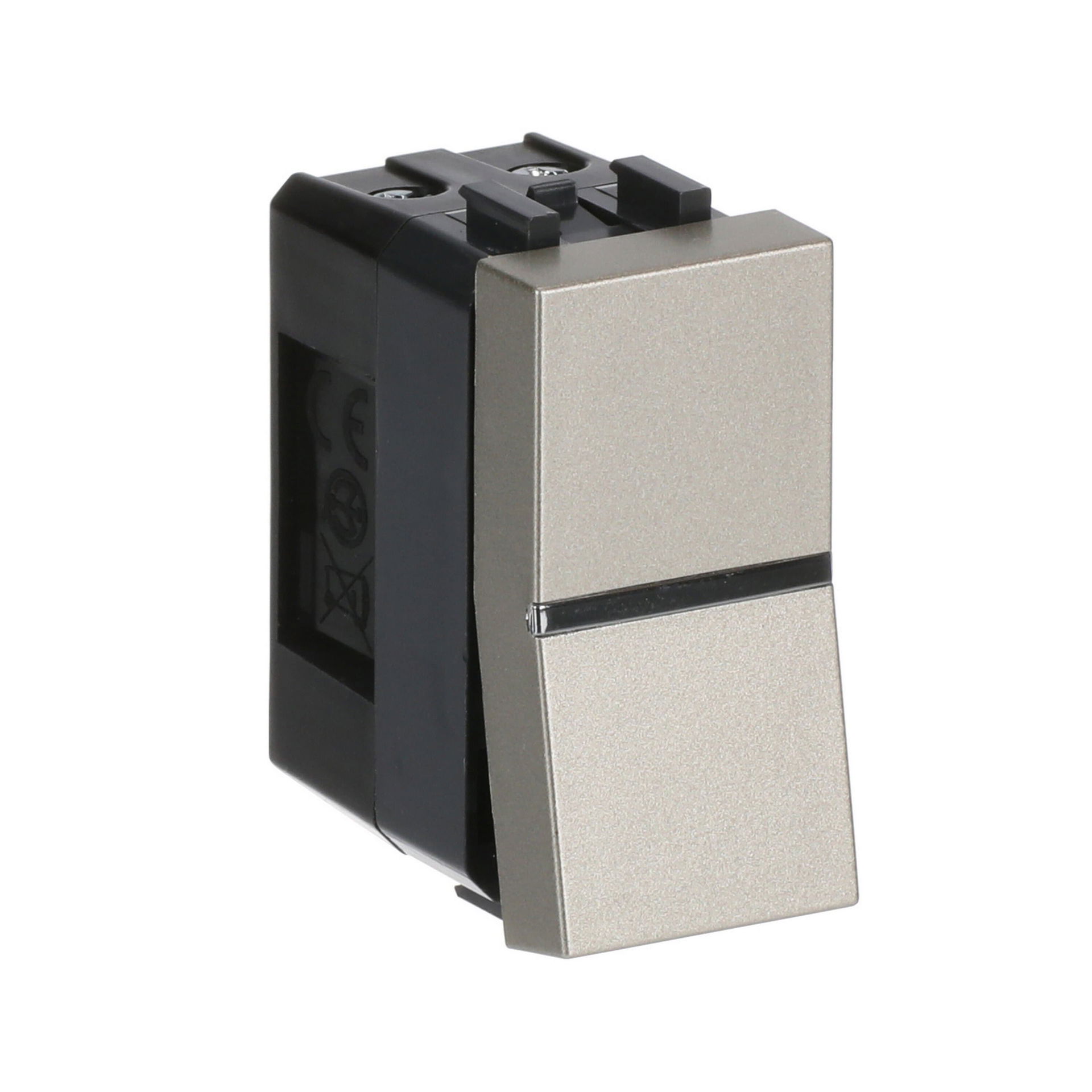 Interruttore unipolare Off switch 1-pole with LED exchangeable Champagne - Zenit – Immagine 2 di 3
