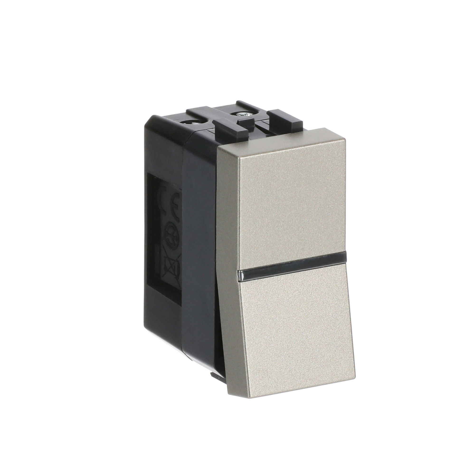 Deviatore unipolare Two-way switch with LED exchangeable Champagne - Zenit – Immagine 2 di 3