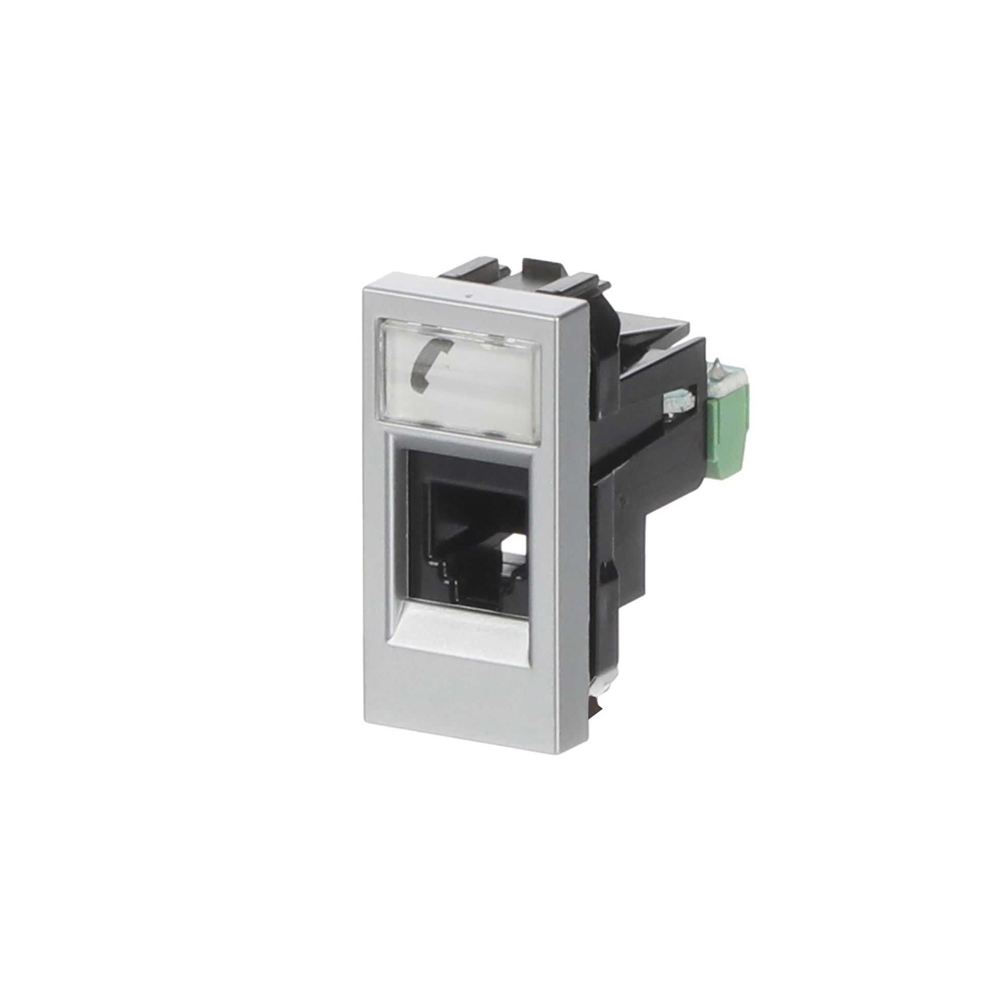 Presa telefonica For data connection housing 1 gang Argento - Zenit – Immagine 3 di 3