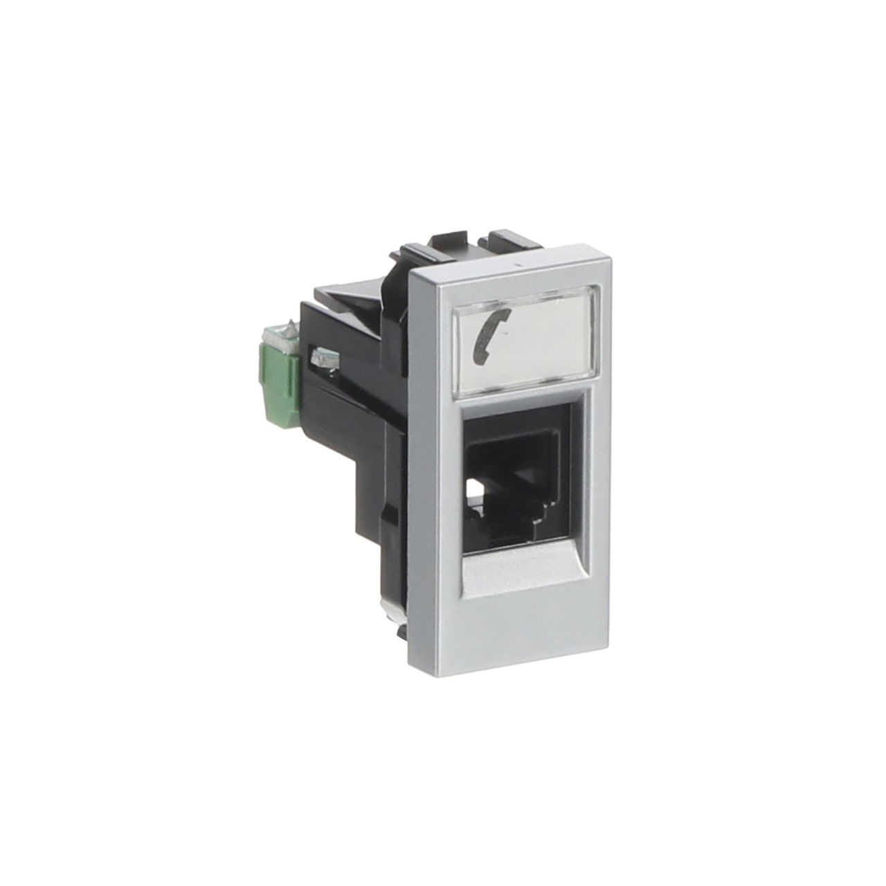 Presa telefonica For data connection housing 1 gang Argento - Zenit – Immagine 2 di 3