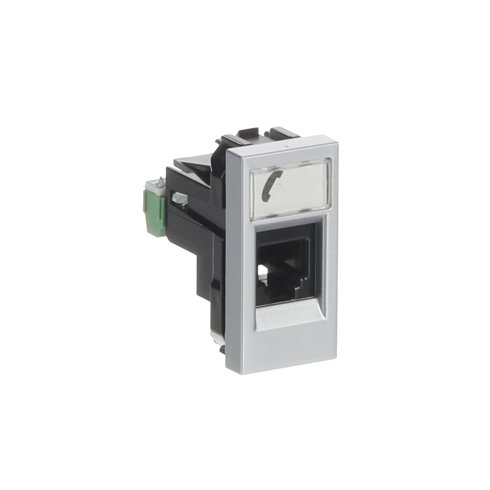 Presa telefonica For data connection housing 1 gang Argento - Zenit – Immagine 2 di 3