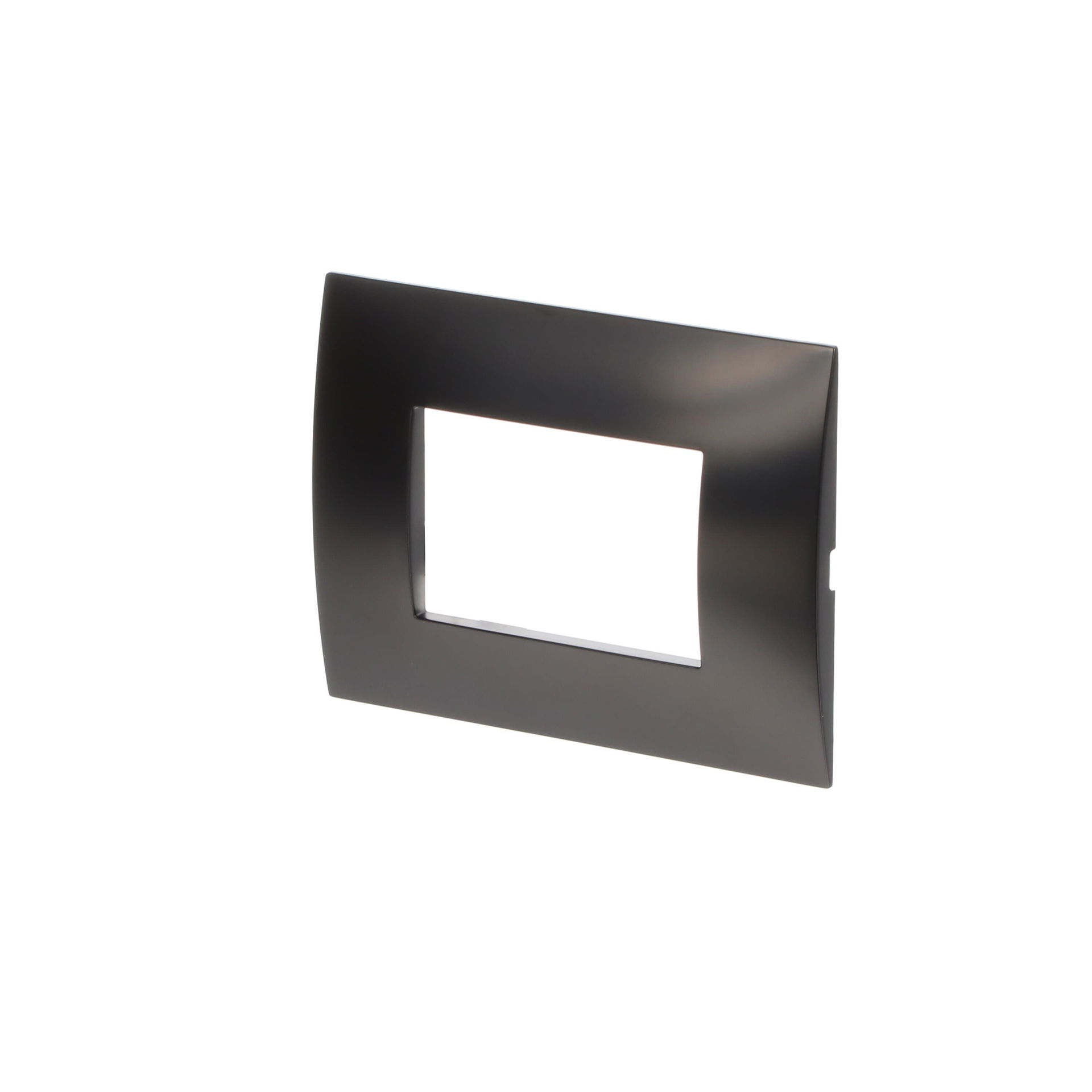Placche metallizzate 3Moduli 3-gang Nero Metallizzato - Chiara – Immagine 3 di 3