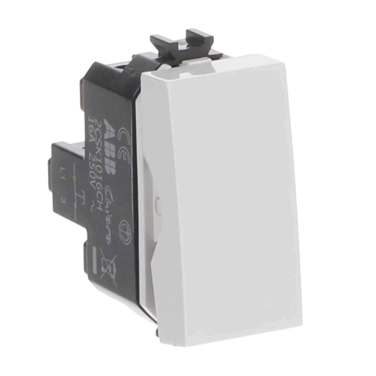 Pulsanti generici Without imprint Single push button 1P 1NO 0NC 0CO Bianco - Chiara – Immagine 2 di 3