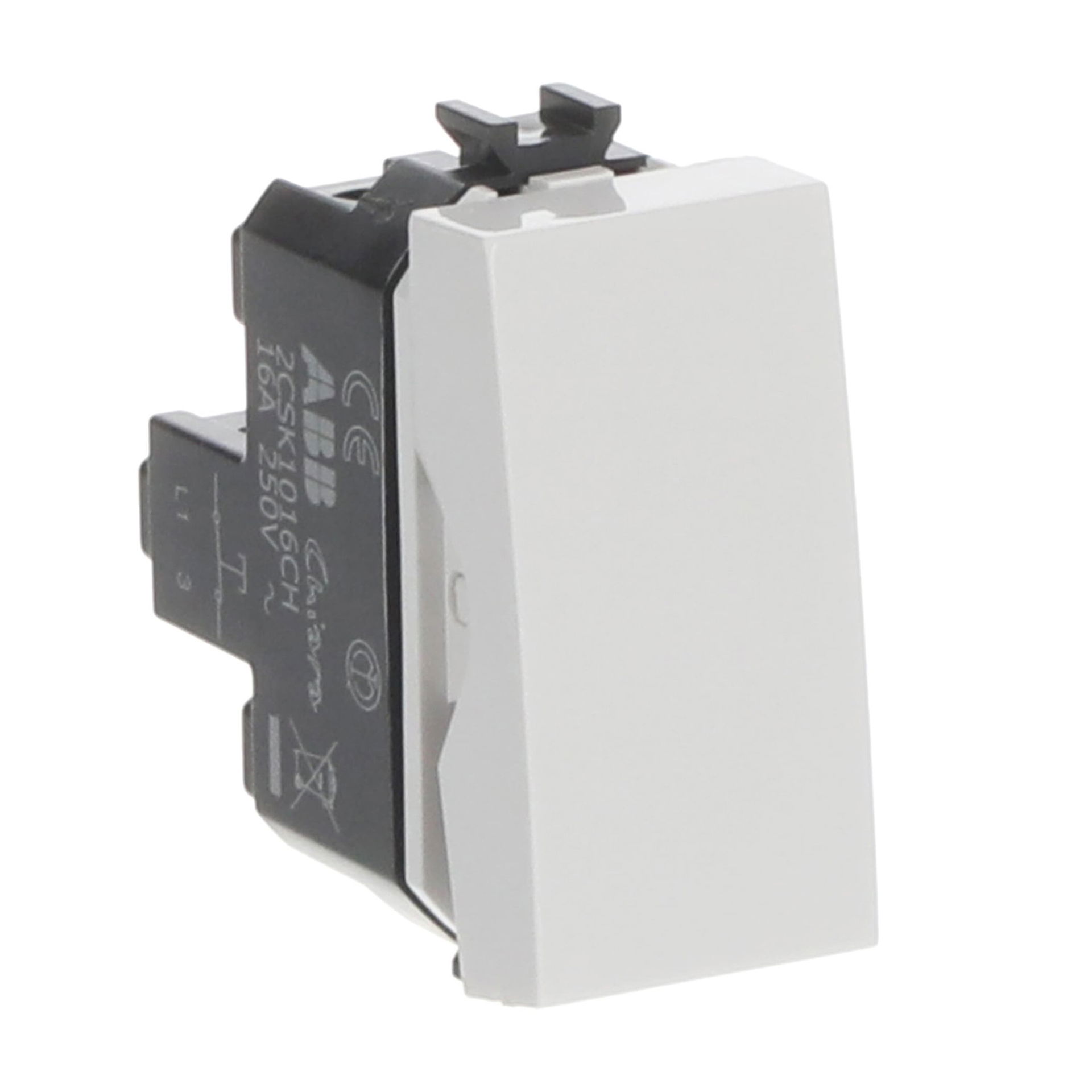 Pulsanti generici Without imprint Single push button 1P 1NO 0NC 0CO Bianco - Chiara – Immagine 2 di 3