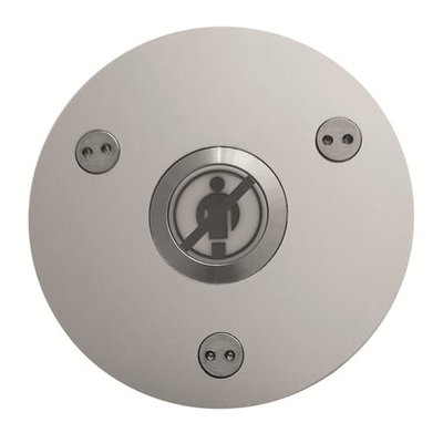 Touch cancell push button, Front panel in anodized-aluminum, 4 mm, Flat design of the push-button, Short-stroke button with 1 mm, Integrated LED light area, Lasered nurse symbol on the push button, Signal generator for acoustic call