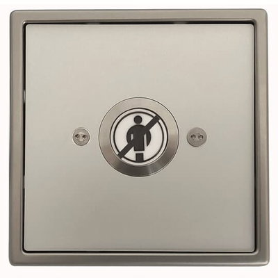 Vandal proof call push button, Front panel in anodized-aluminum, 4 mm,Flat design of the push-button,Short-stroke button with 1 mm, Integrated LED light, Lasered nurse symbol on the push button, Signal generator for acoustic call