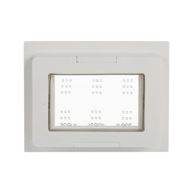 Placche da Incasso IP55 with Hinged Lid 3-gang Bianco - Chiara