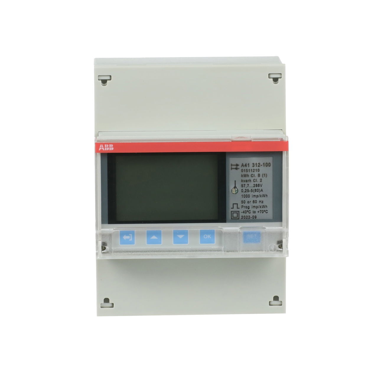 A41 312-100,  80A, cl.1, MID, RS485, bidirez., 4 tariffe 'Silver', Modbus RTU, 1-phase, 5 A – Immagine 2 di 4