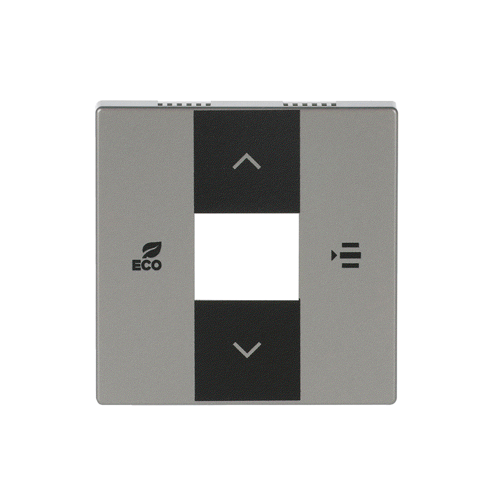 Cover plate Symbols "up, down, ECO, menu" 2gang stainless steel - Pure Stainless Steel
