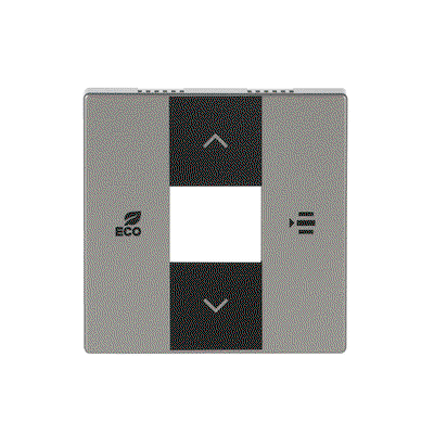 Cover plate Symbols "up, down, ECO, menu" 2gang stainless steel - Pure Stainless Steel