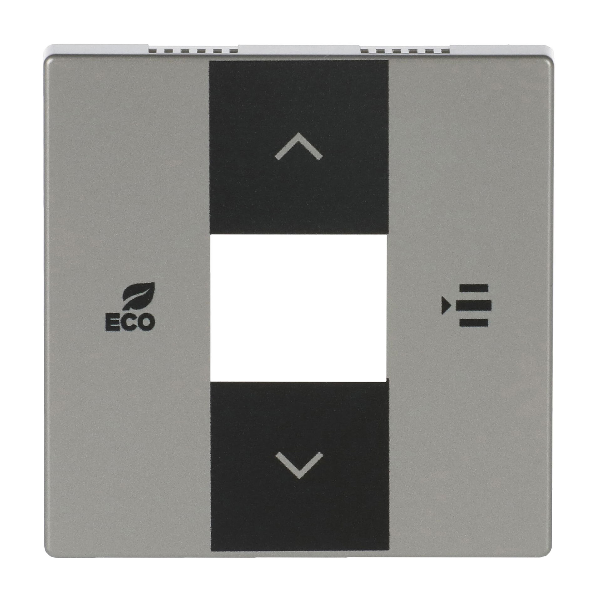 Cover plate Symbols "up, down, ECO, menu" 2gang stainless steel - Pure Stainless Steel – Immagine 2 di 4