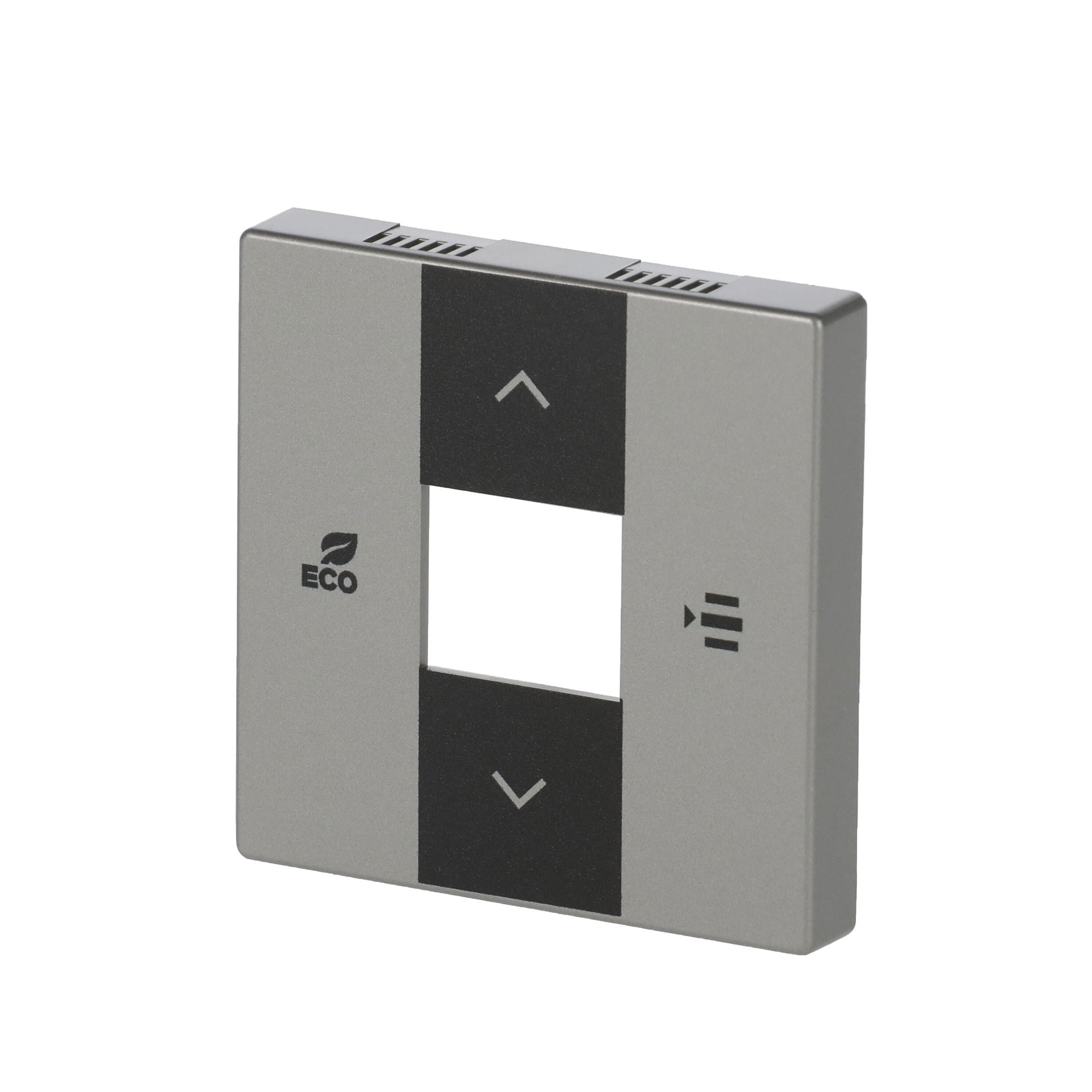 Cover plate Symbols "up, down, ECO, menu" 2gang stainless steel - Pure Stainless Steel – Immagine 4 di 4