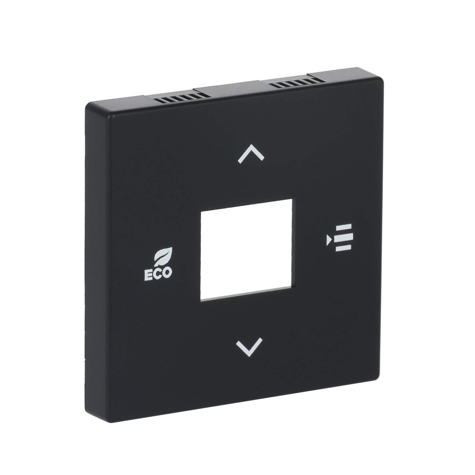 Cover plate Symbols "up, down, ECO, menu" 2gang black matt - Platform 63