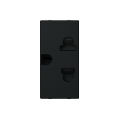 Socket outlet EU/US 2P+E Matt Black - Zenit