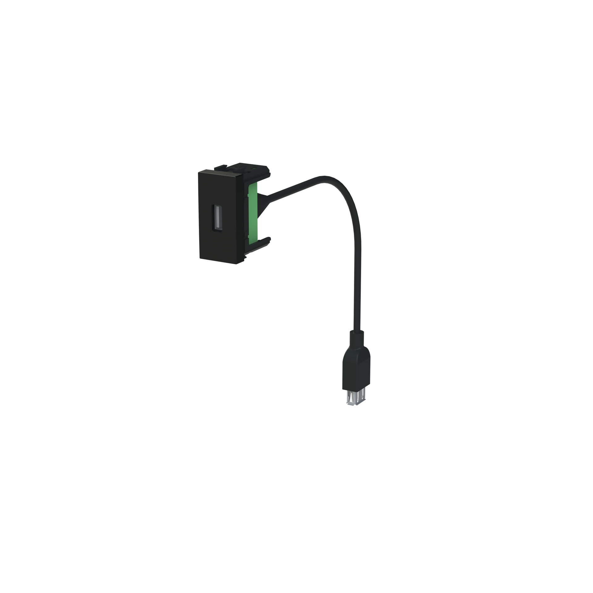 Insert/cover Usb 1 gang Black - Zenit S – Immagine 3 di 3
