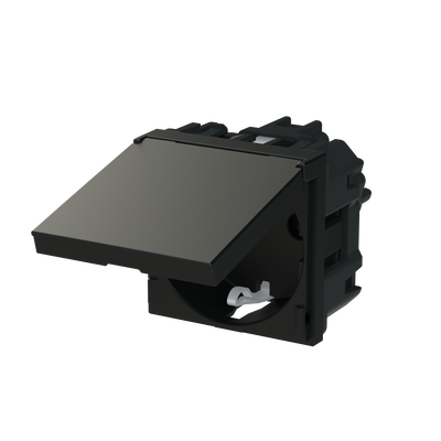 Socket outlet insert/cover Without imprint Black - Zenit S