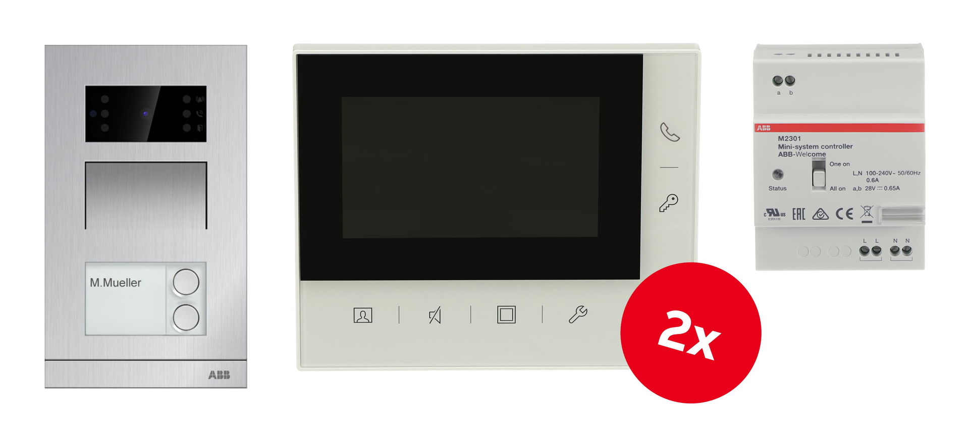 M20621 Video 2 family kit, mini OS, 2 x 4.3"VIS – Immagine 2 di 2