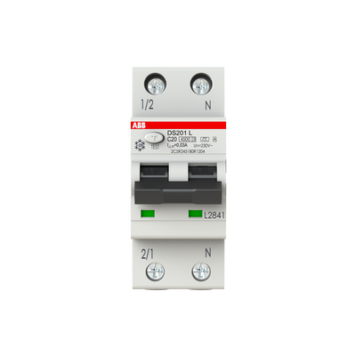 Interruttori magnetotermici differenziali DS201 DS201 L - 1P+N - 30 mA - 20 A - C - Type A