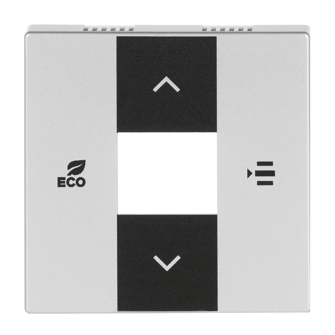 Cover plate Symbols "up, down, ECO, menu" 2gang aluminium silver - Platform 63