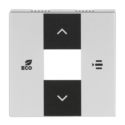 Cover plate Symbols "up, down, ECO, menu" 2gang aluminium silver - Platform 63