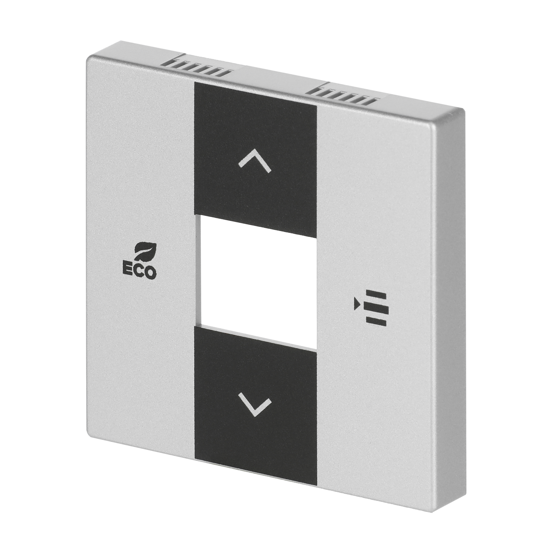 Cover plate Symbols "up, down, ECO, menu" 2gang aluminium silver - Platform 63 – Immagine 4 di 4