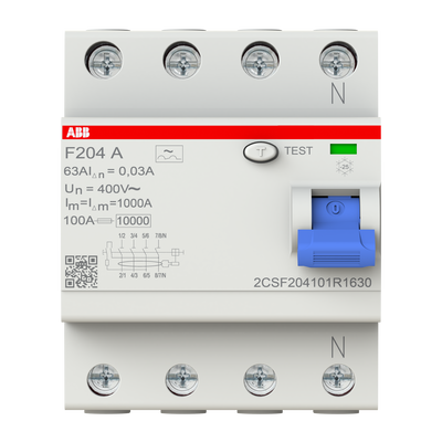 F204 A-63/0,03 F200 - 4P - 30 mA - 63 A - Type A