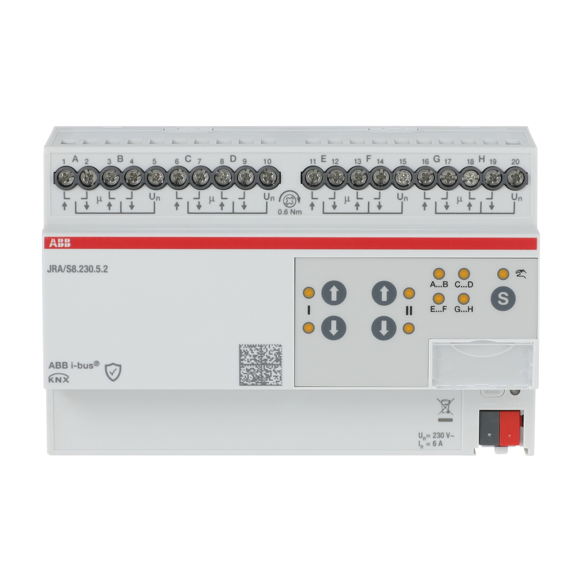 JRA/S8.230.5.2 Blind/Roller Shutter Act, Travel Det, 8-f, 230 V AC, Man Op, MDRC