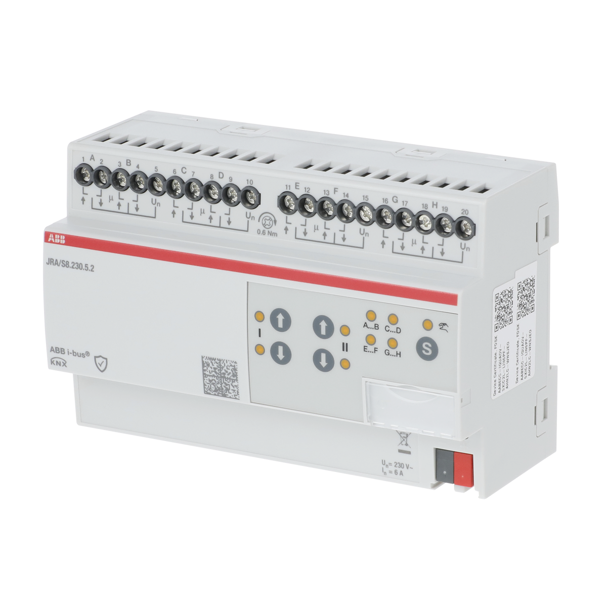 JRA/S8.230.5.2 Blind/Roller Shutter Act, Travel Det, 8-f, 230 V AC, Man Op, MDRC – Immagine 3 di 3