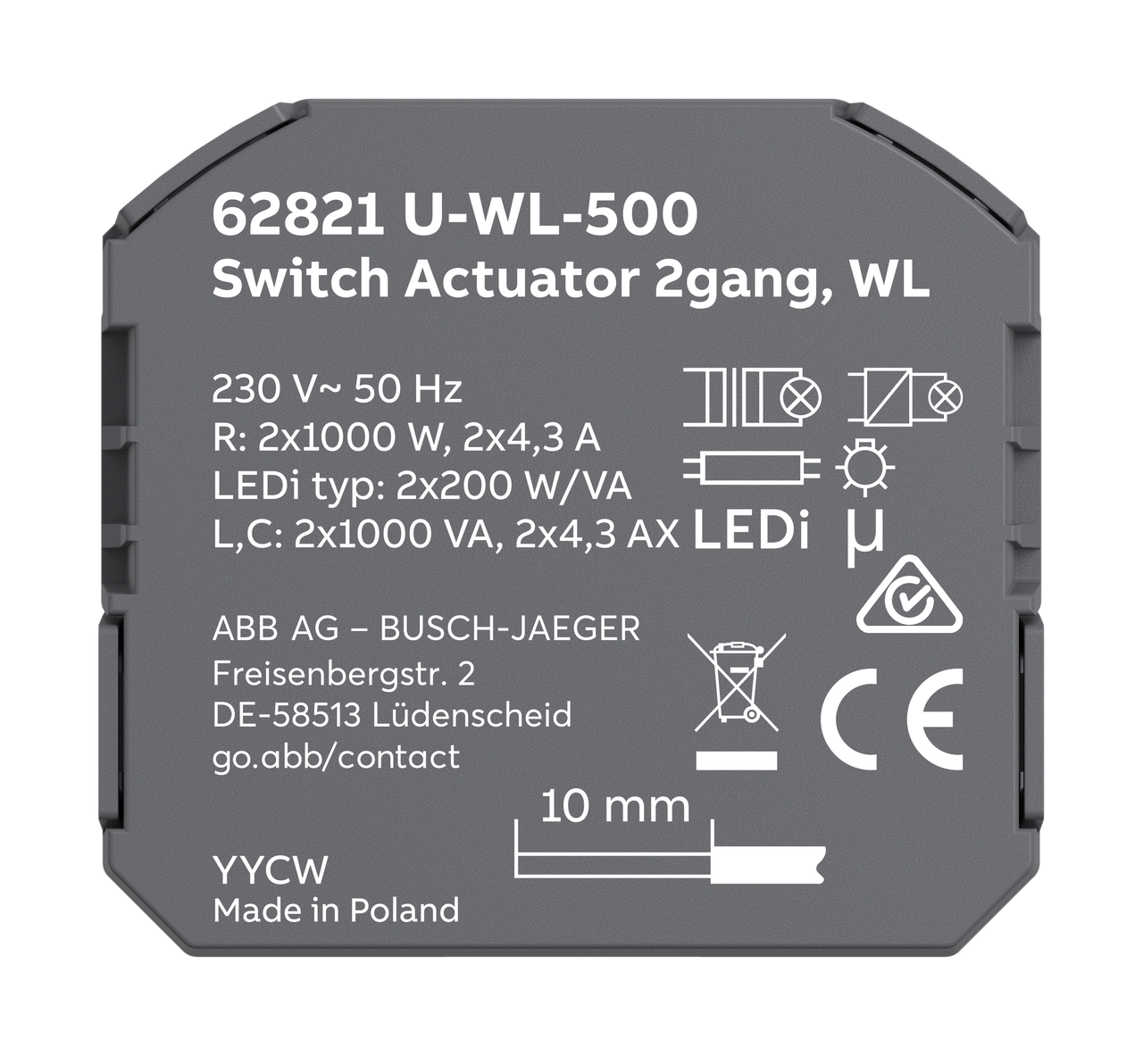 Switch Actuator 230 V AC free@home wireless – Immagine 2 di 4