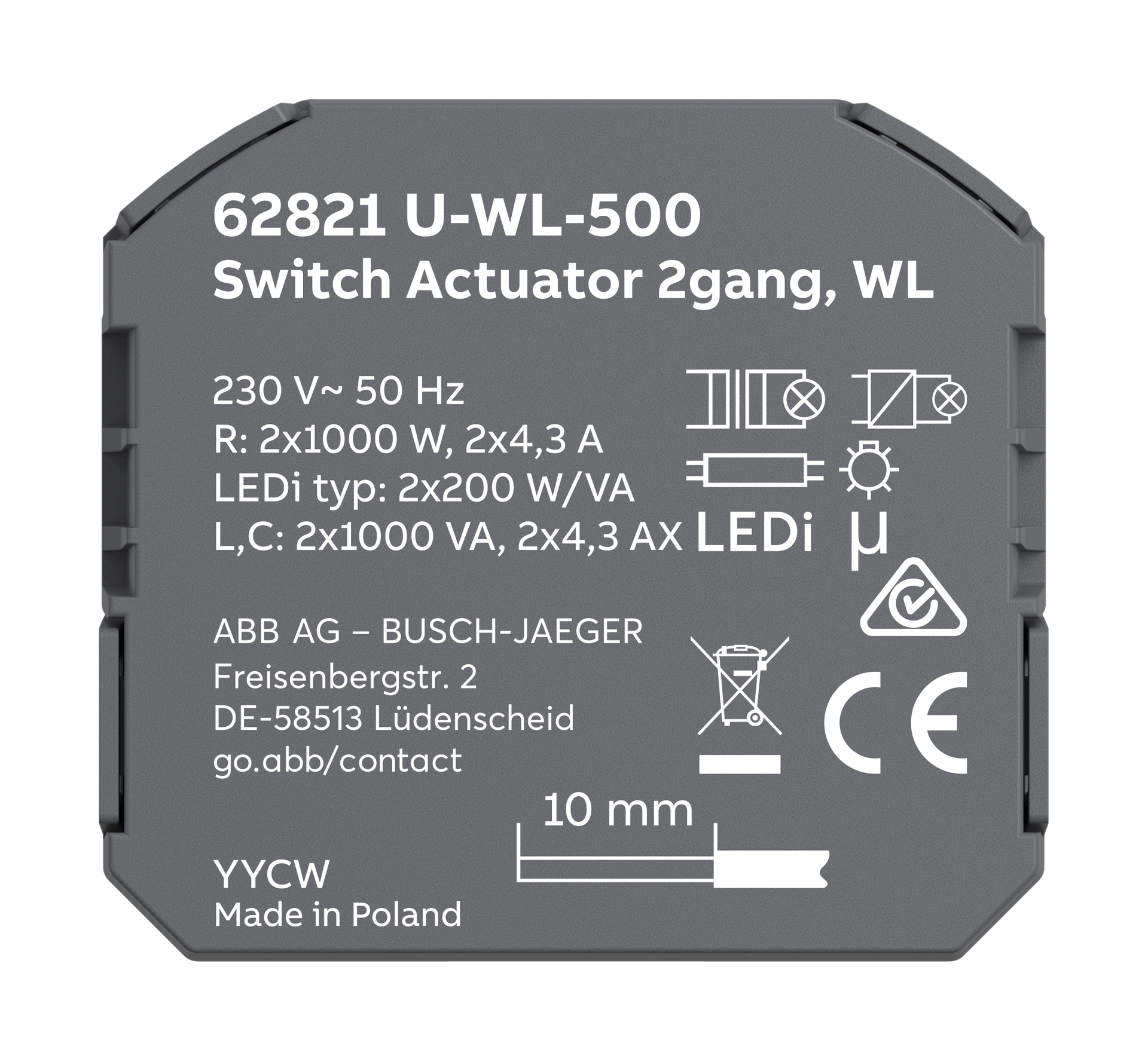 Switch Actuator 230 V AC free@home wireless – Immagine 2 di 4