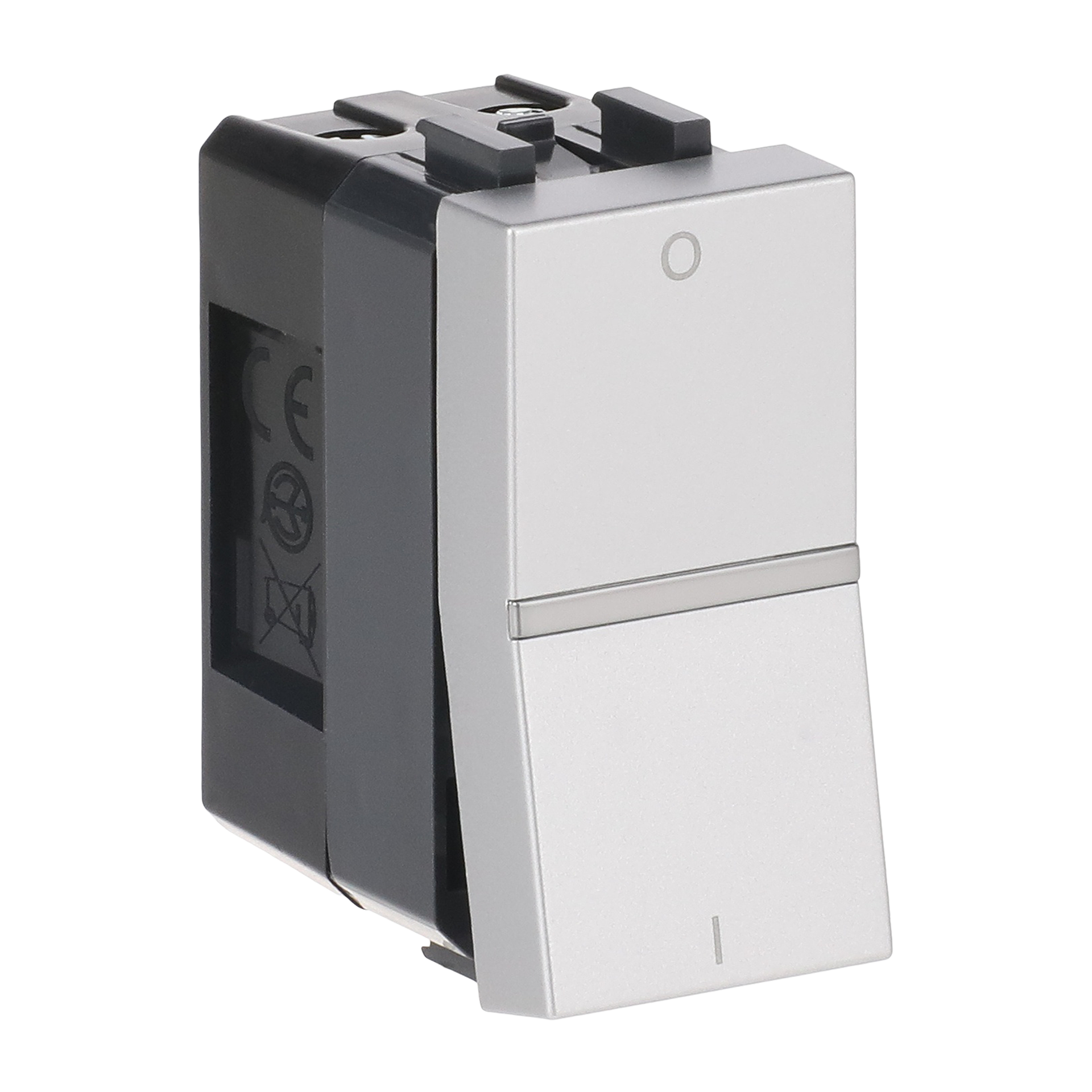 Interruttore bipolare 2-pole switch with LED exchangeable Argento - Zenit – Immagine 2 di 3