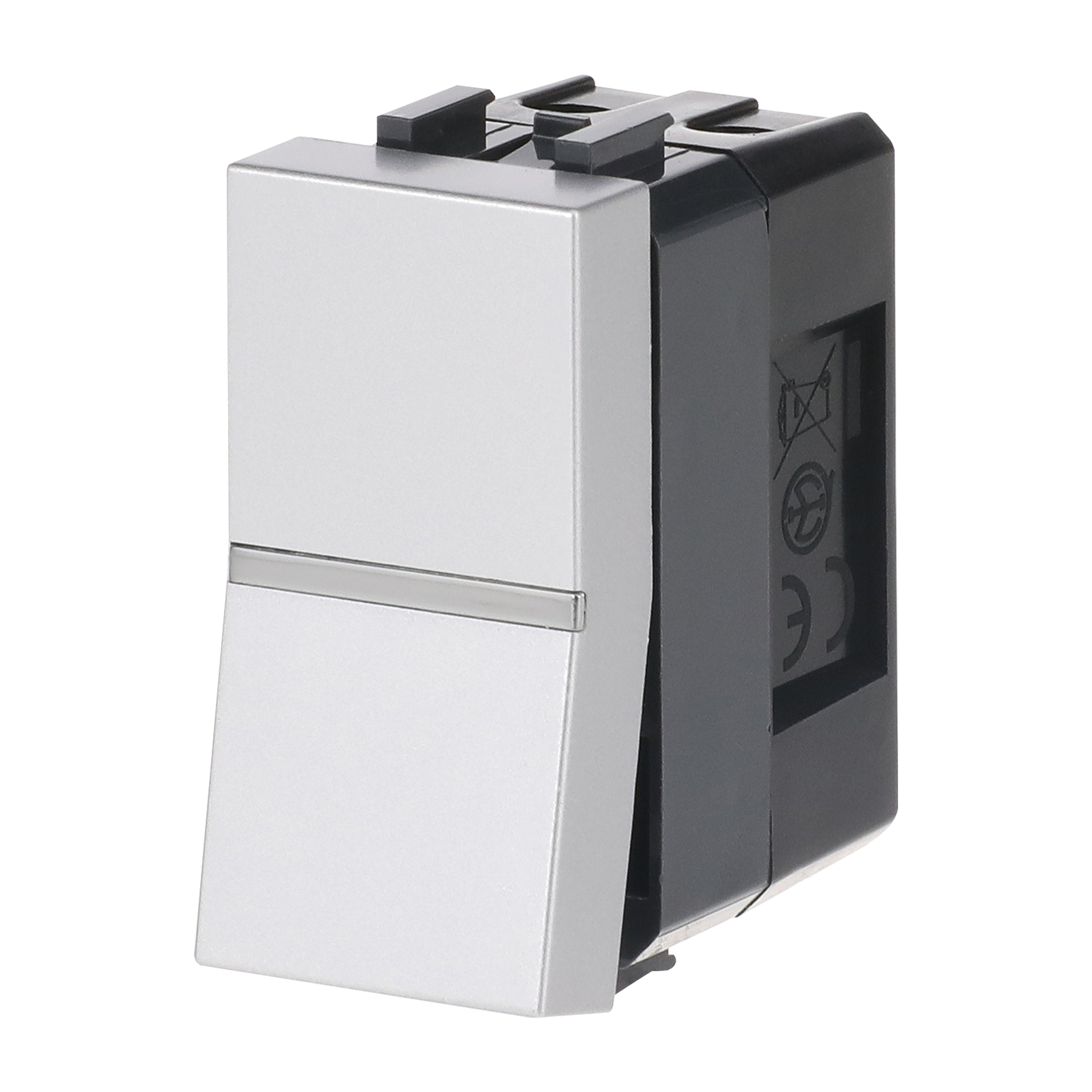 Pulsante Without imprint Single push button 1P 1NO 0NC 1CO Argento - Zenit – Immagine 4 di 4