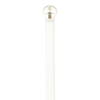 CABLE TIE 18LB 8IN WHI NYL FLM RTD