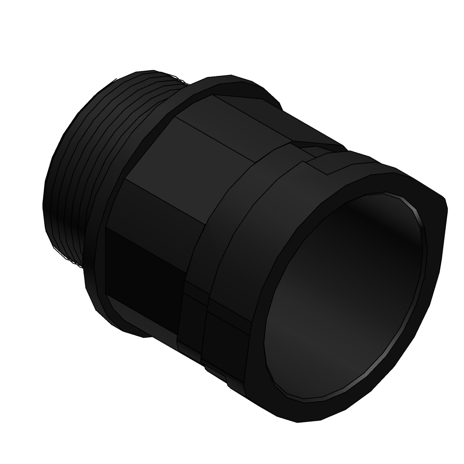 CONDUIT FTNG STR PG11 NW12 IP66 BLK
