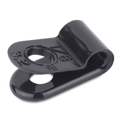 CABLE CLAMP PLN EDGE BLK 0.25IN DIA